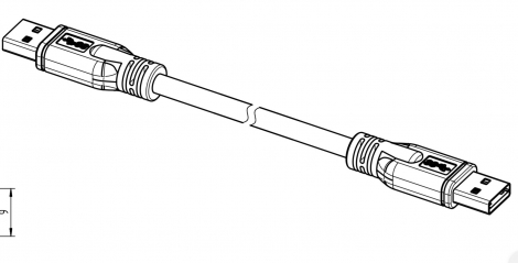 09451452932 | HARTING | USB 3.0 IP20 cable 1,5m; 2x type A 1:1