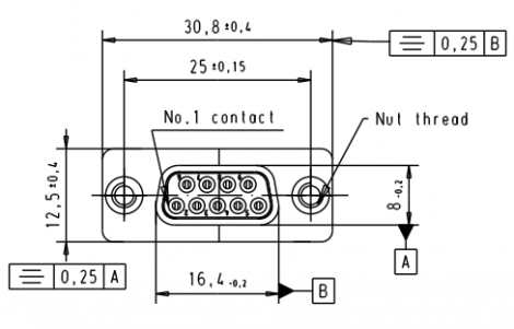 09641127237 | HARTING | 9 way Straight Female 1k nut4