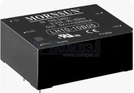 LH10-10B24 | MORNSUN | AC/DC преобразователь 10W 24V DIN/PCB монтаж