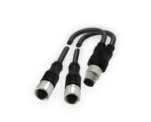64D423-005 | FAS | Y-кабель с разъемами 1X M12 папа 4 PIN на 2x M8 мама 3 PIN, PVC 0,5 м FAS 64D423-005
